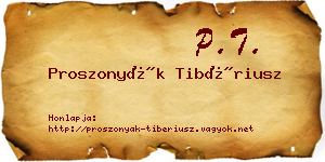 Proszonyák Tibériusz névjegykártya